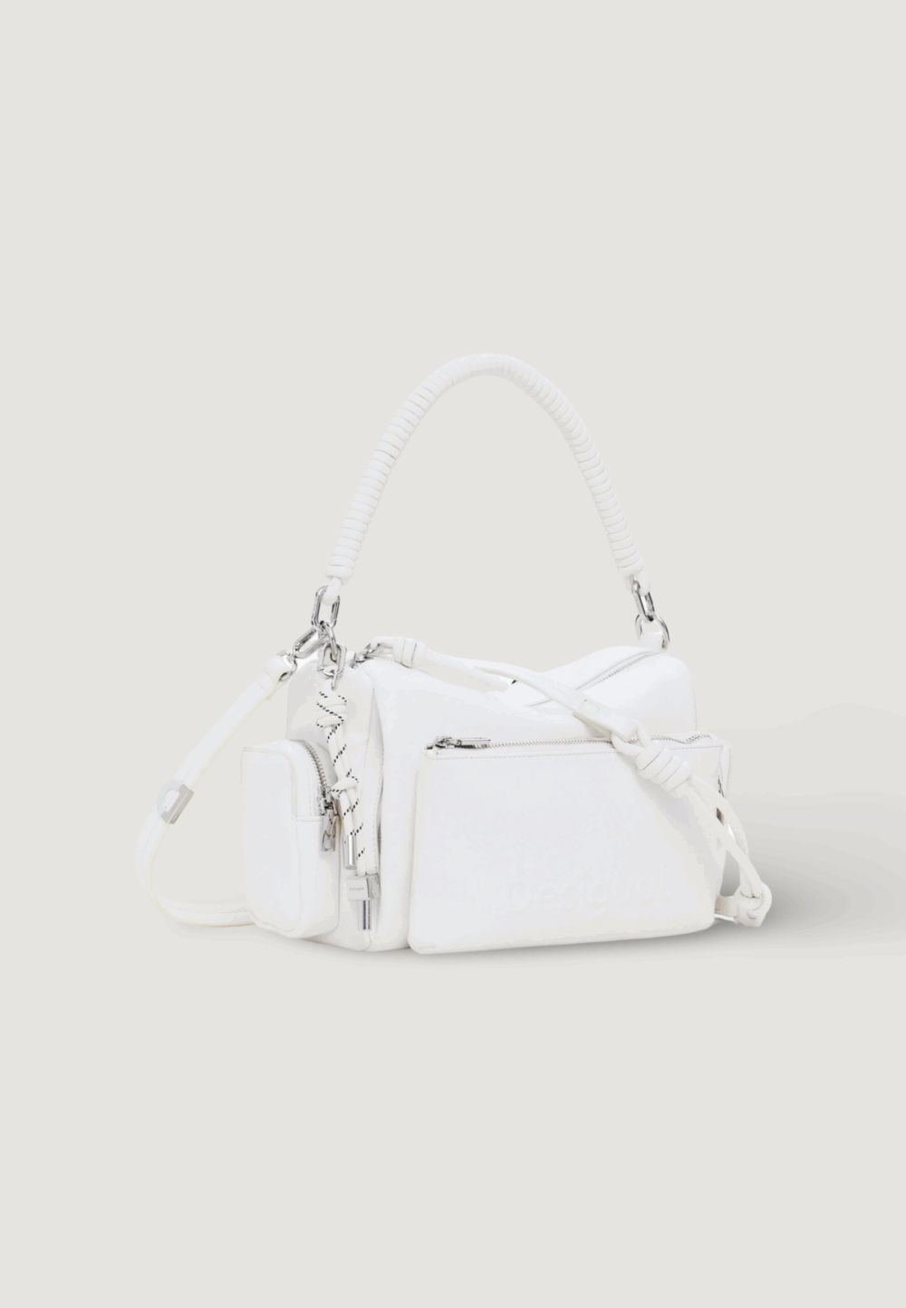 Borsa Desigual bag_half habana ecru Bianco - Foto 3