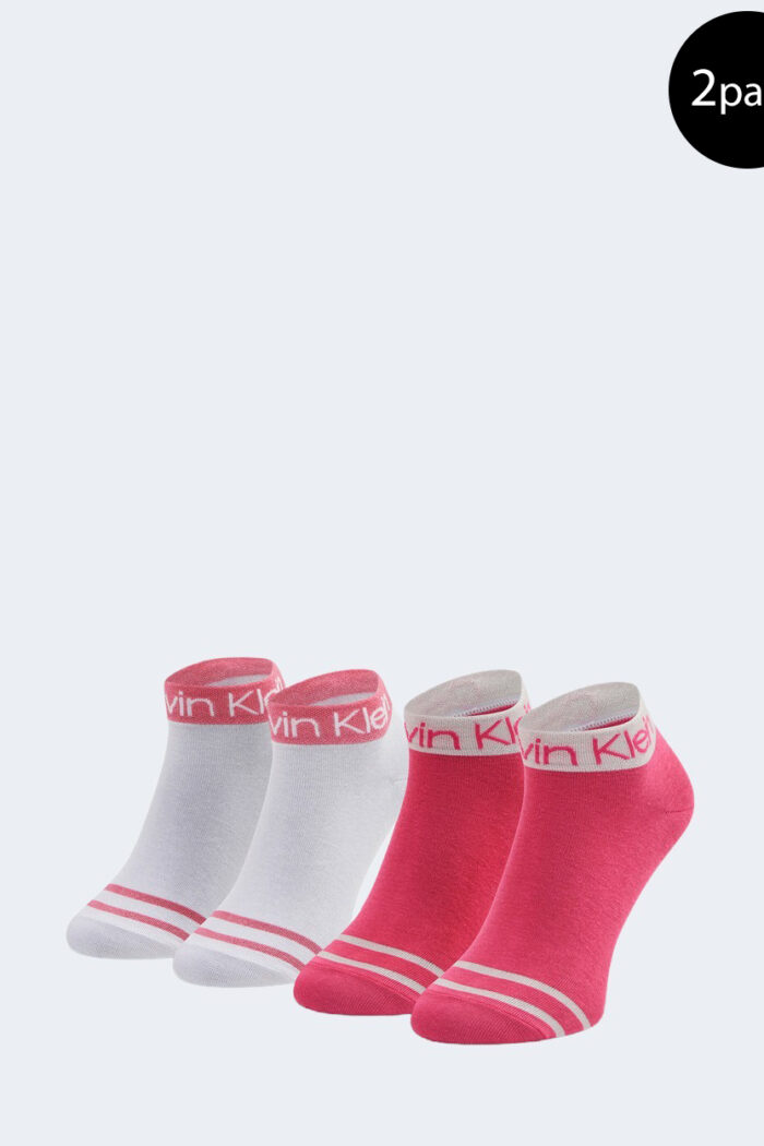 Calzini Calvin Klein quarter 2p logo Magenta