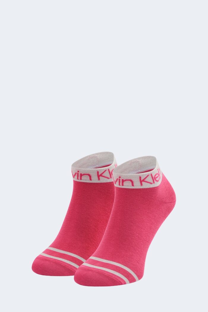 Calzini Calvin Klein quarter 2p logo Magenta