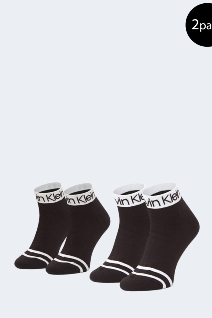 Calzini Calvin Klein quarter 2p logo Nero