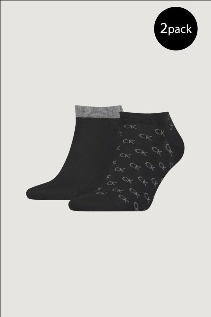 Calzini corti Calvin Klein sneaker 2p all over Nero