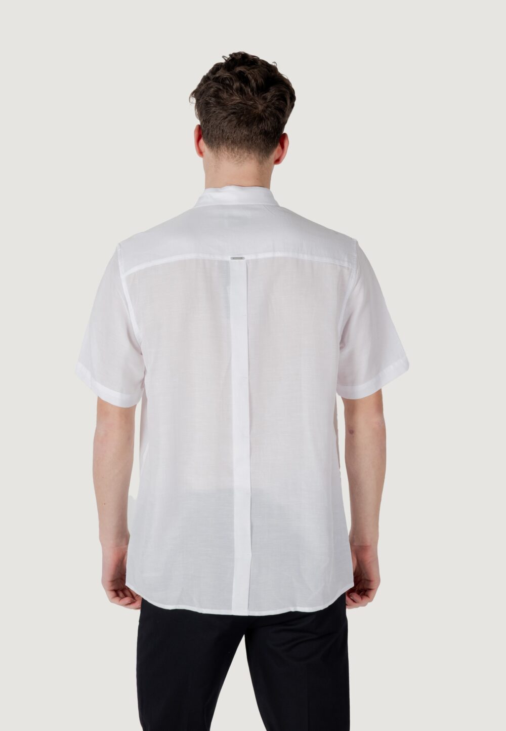 Camicia manica corta Antony Morato adalia regular fit with logoed metal badge Bianco - Foto 2