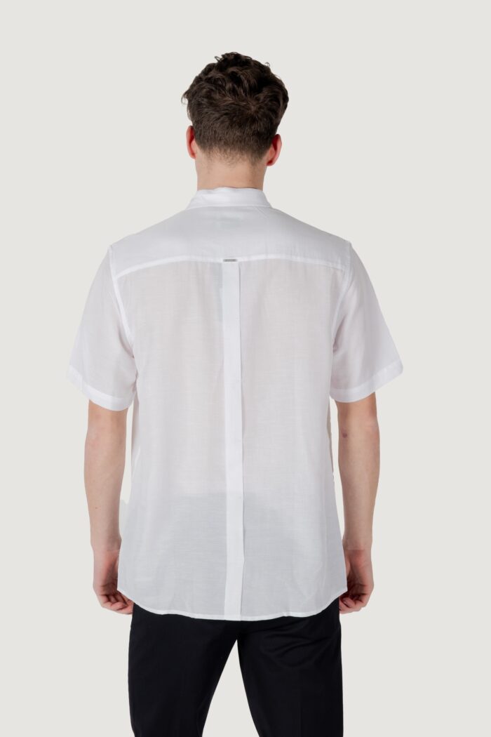 Camicia manica corta Antony Morato adalia regular fit with logoed metal badge Bianco
