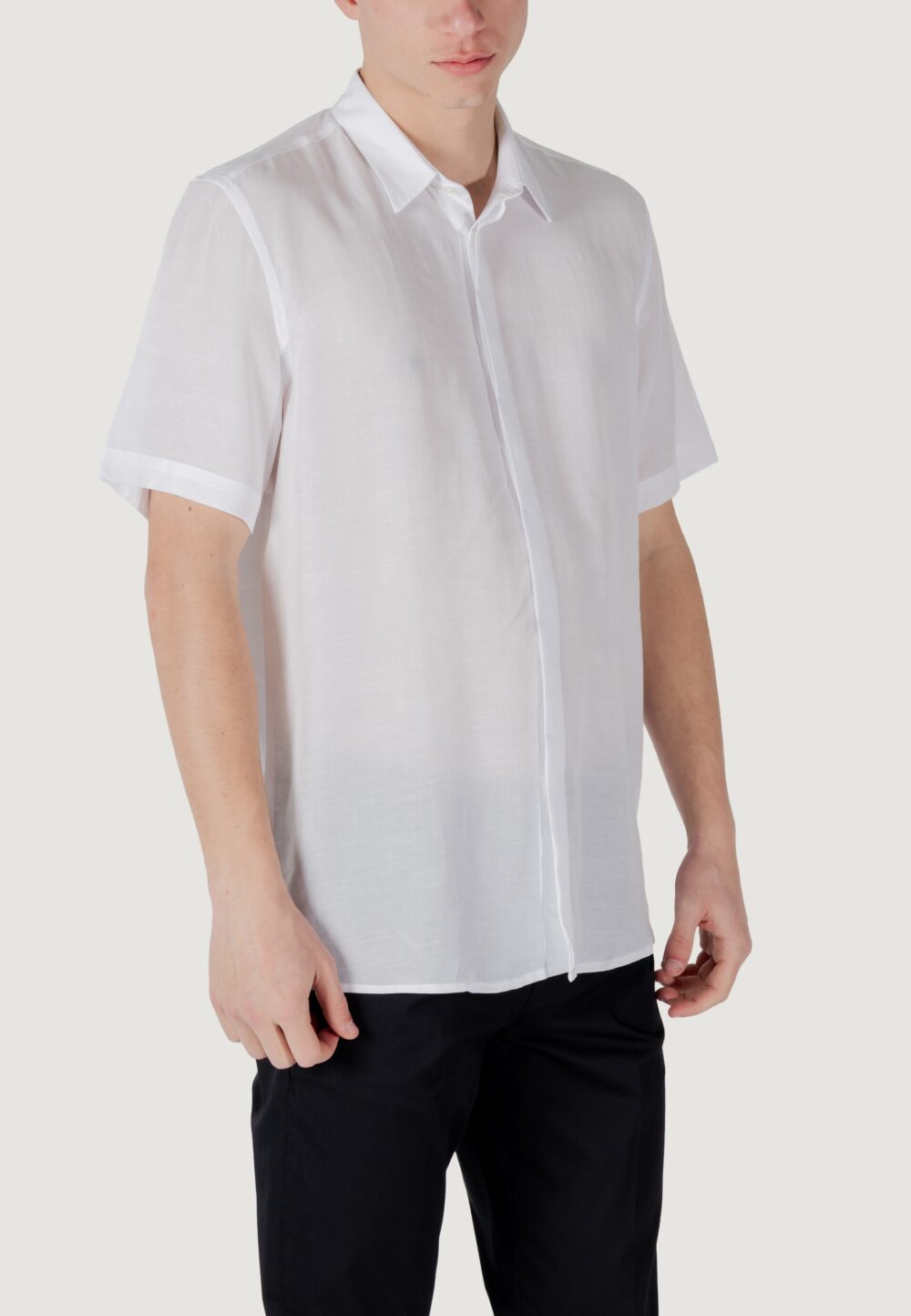 Camicia manica corta Antony Morato adalia regular fit with logoed metal badge Bianco - Foto 3