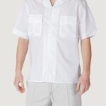 Camicia manica corta Antony Morato granada relaxed fit with logoed metal badge Bianco - Foto 1