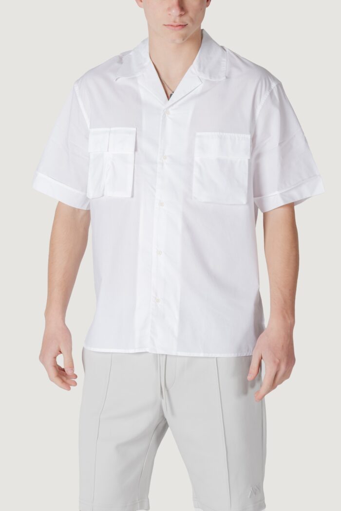 Camicia manica corta Antony Morato granada relaxed fit with logoed metal badge Bianco