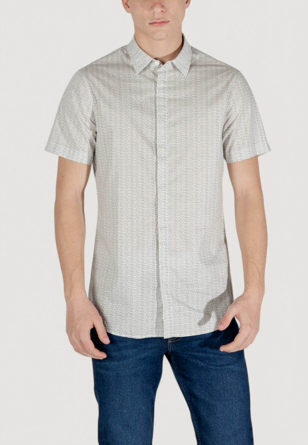Camicia manica corta Armani Exchange Panna - Foto 1