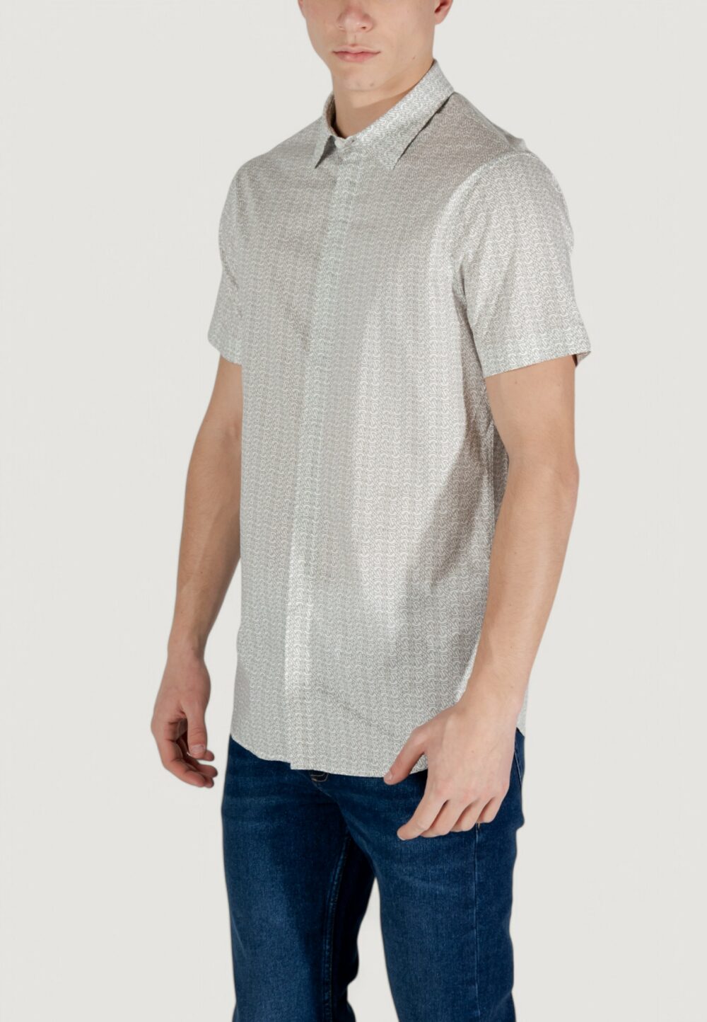 Camicia manica corta Armani Exchange Panna - Foto 2