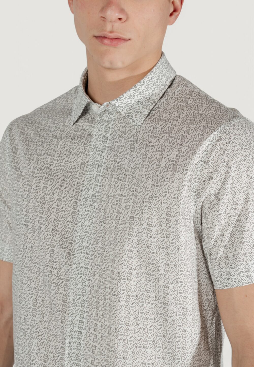 Camicia manica corta Armani Exchange Panna - Foto 3