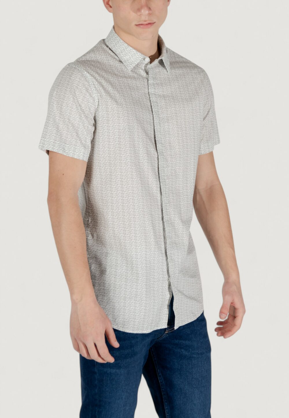 Camicia manica corta Armani Exchange Panna - Foto 4