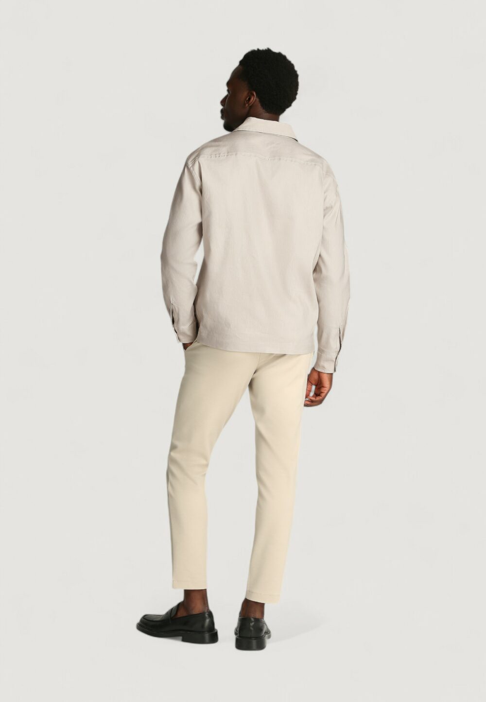 Camicia manica lunga Calvin Klein linen lyocell stretch Beige chiaro - Foto 3