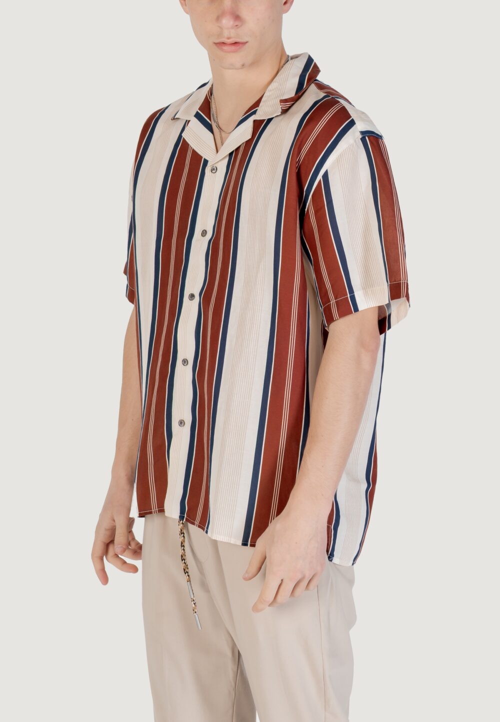 Camicia manica corta Gianni Lupo Beige - Foto 2