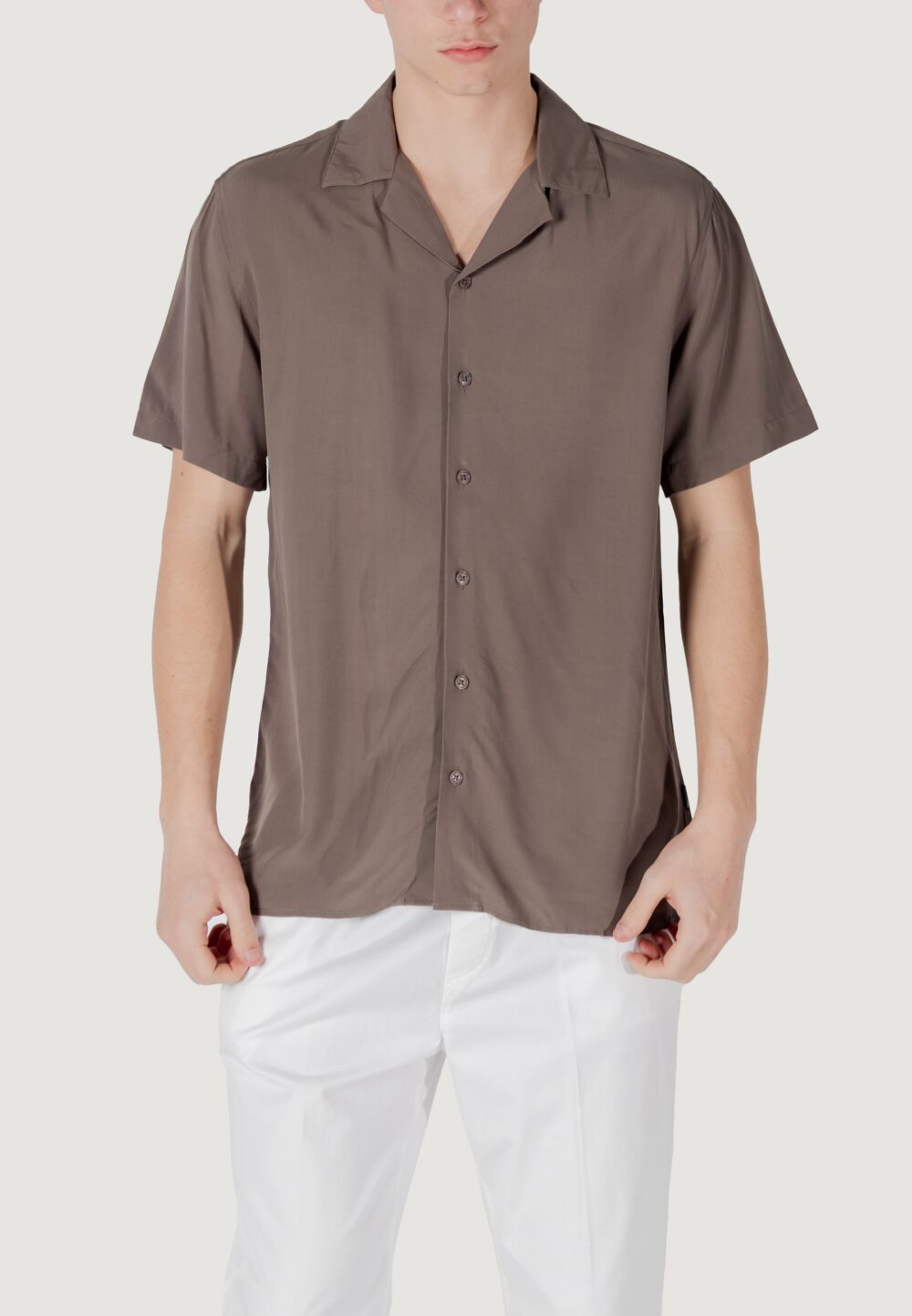 Camicia manica corta Gianni Lupo Terra - Fango - Foto 1