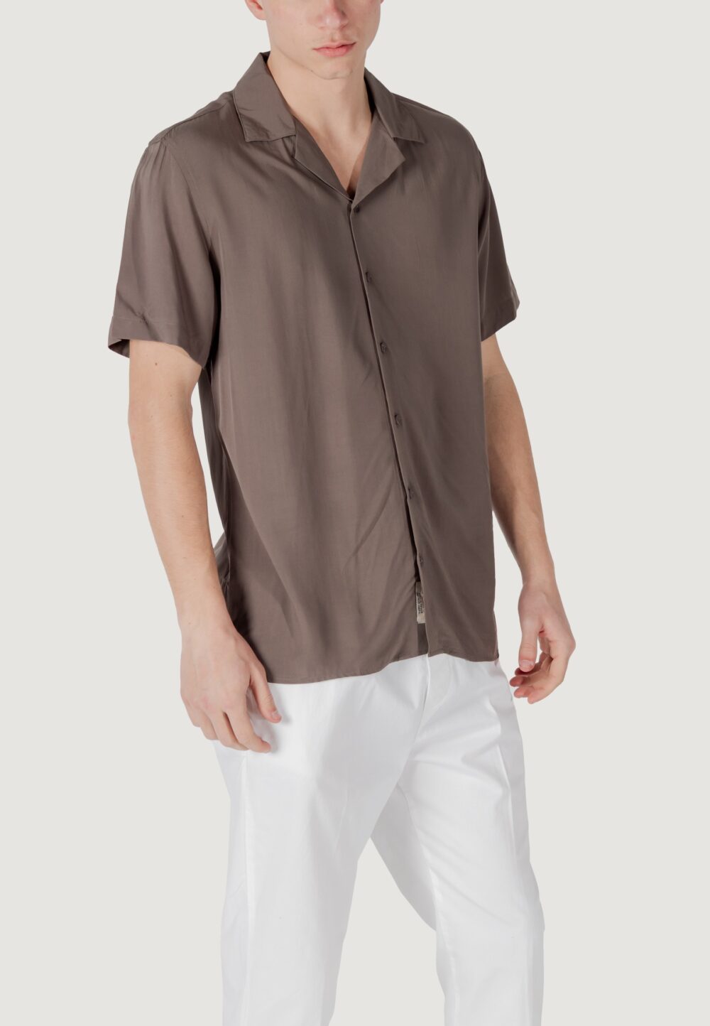 Camicia manica corta Gianni Lupo Terra - Fango - Foto 4