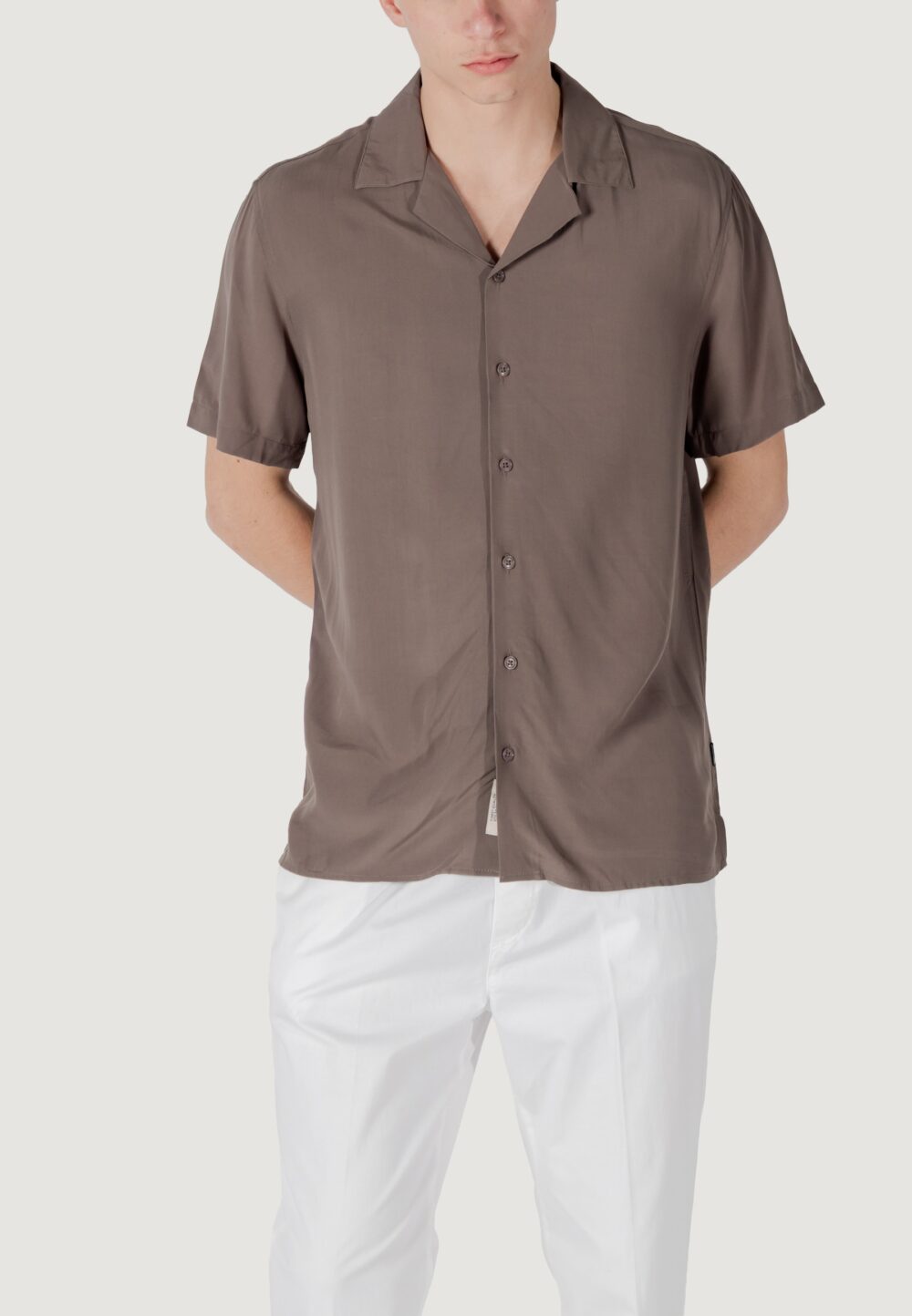 Camicia manica corta Gianni Lupo Terra - Fango - Foto 5