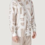 Camicia manica lunga Antony Morato barcelona regular straight fit with logoed metal badge Beige - Foto 1