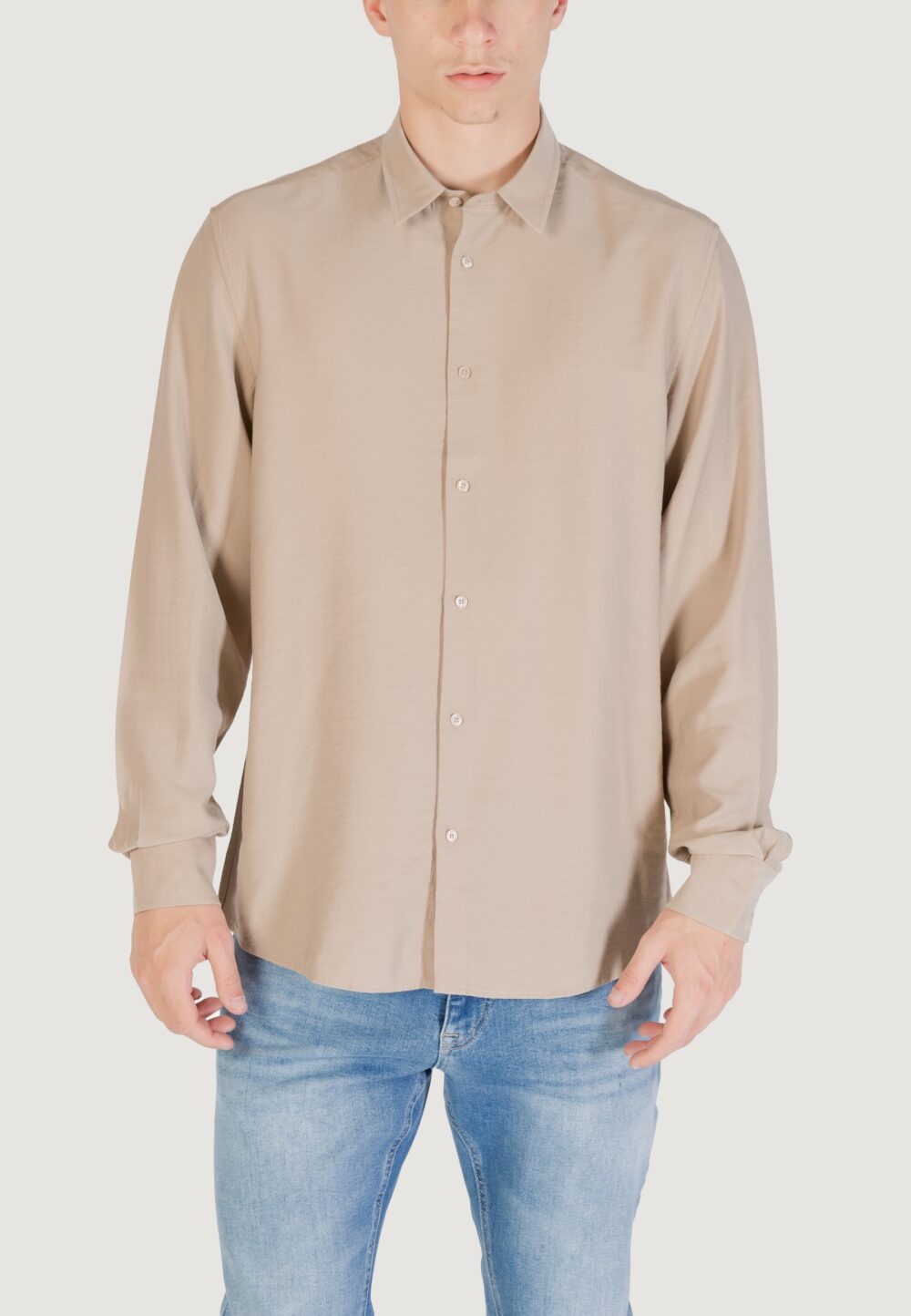 Camicia manica lunga Antony Morato shirt napoli regular fit Beige - Foto 1