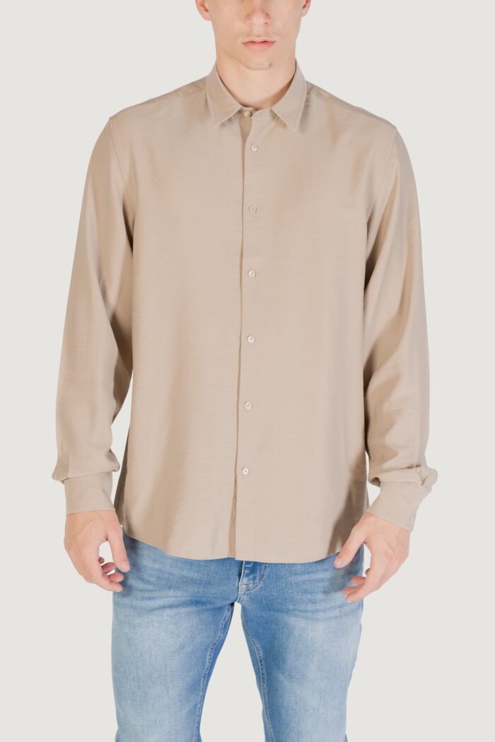 Camicia manica lunga Antony Morato shirt napoli regular fit Beige