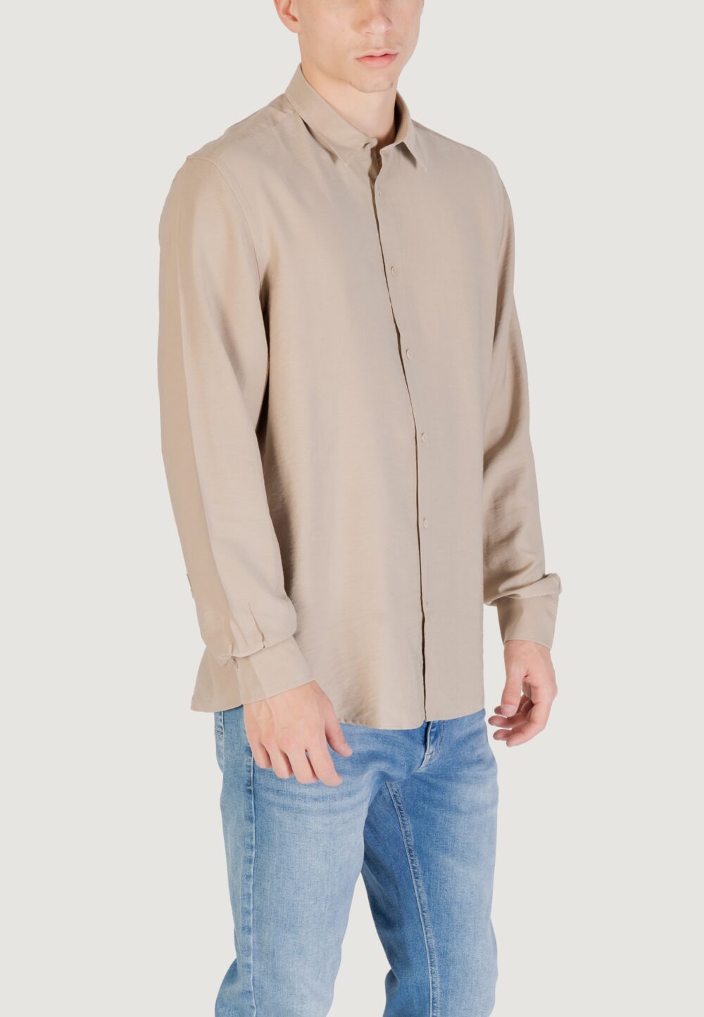 Camicia manica lunga Antony Morato shirt napoli regular fit Beige - Foto 3