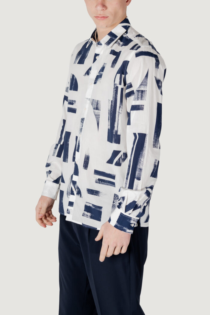 Camicia manica lunga Antony Morato barcelona regular straight fit with logoed metal badge Blu