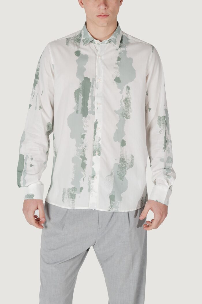 Camicia manica lunga Antony Morato barcelona regular straight fit with logoed metal badge Verde