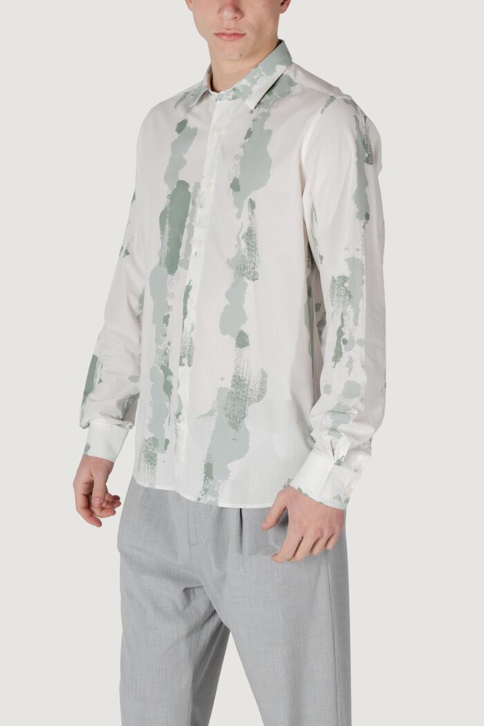 Camicia manica lunga Antony Morato barcelona regular straight fit with logoed metal badge Verde
