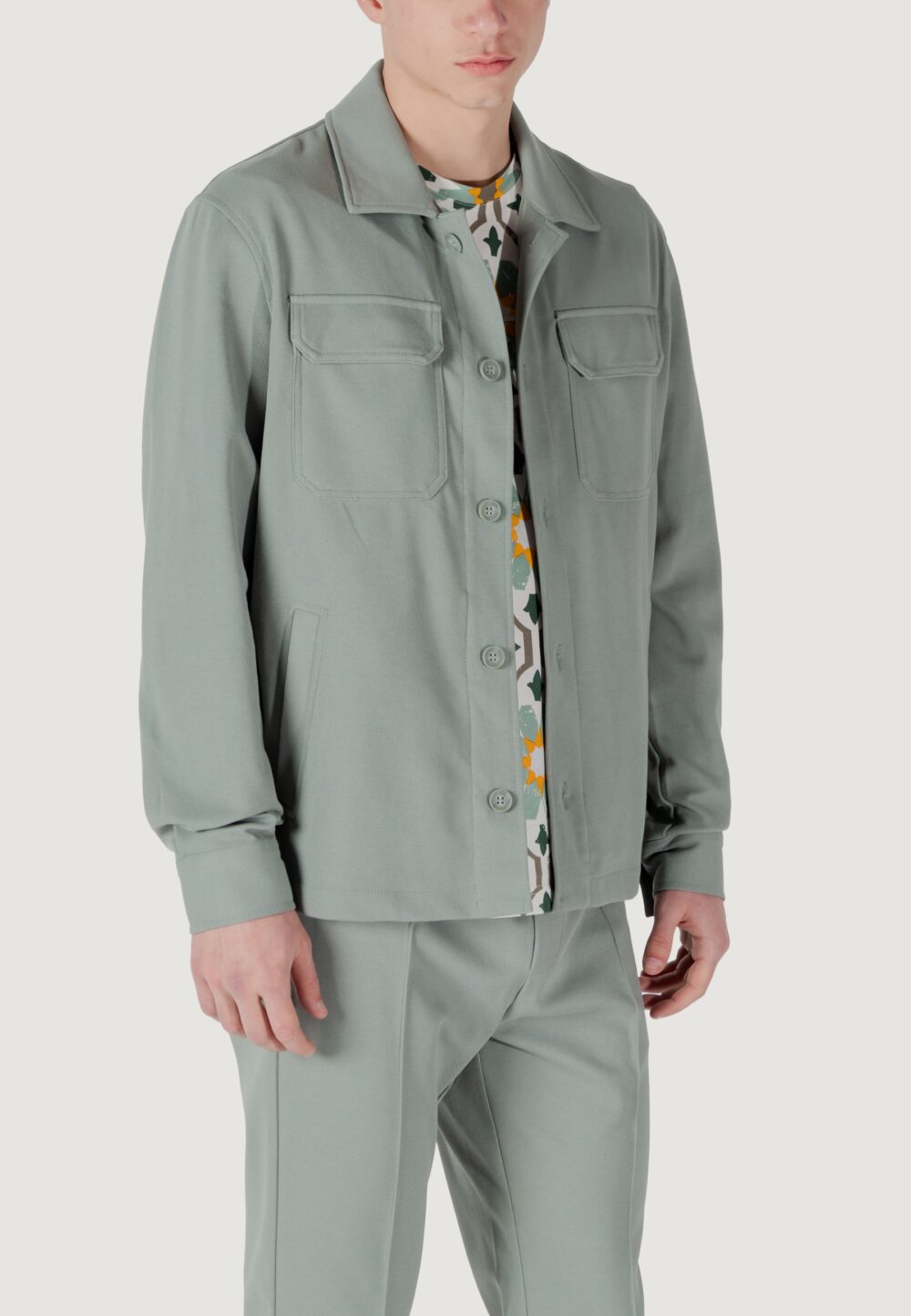 Camicia manica lunga Antony Morato hamar straight fit Verde - Foto 3