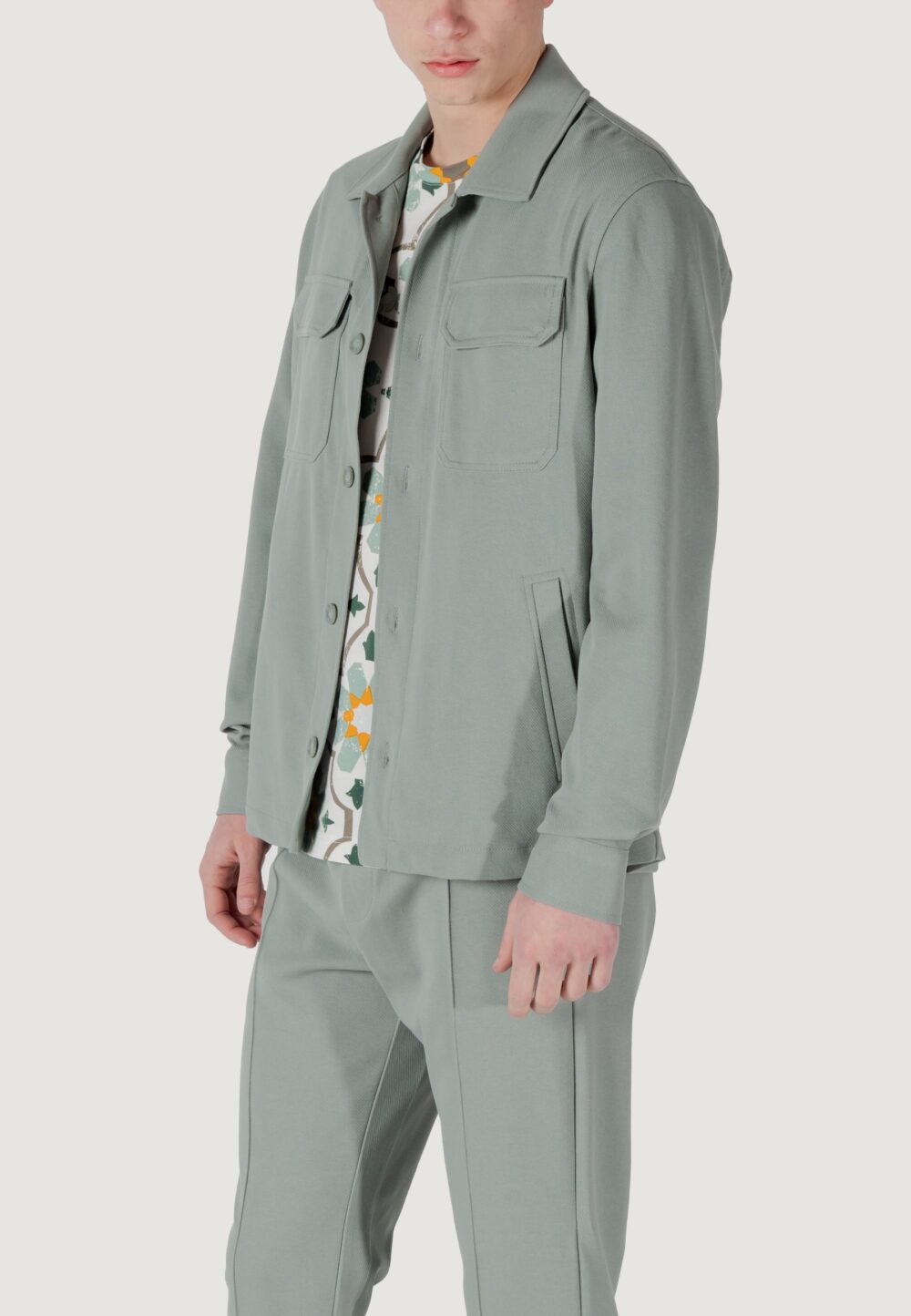 Camicia manica lunga Antony Morato hamar straight fit Verde - Foto 4