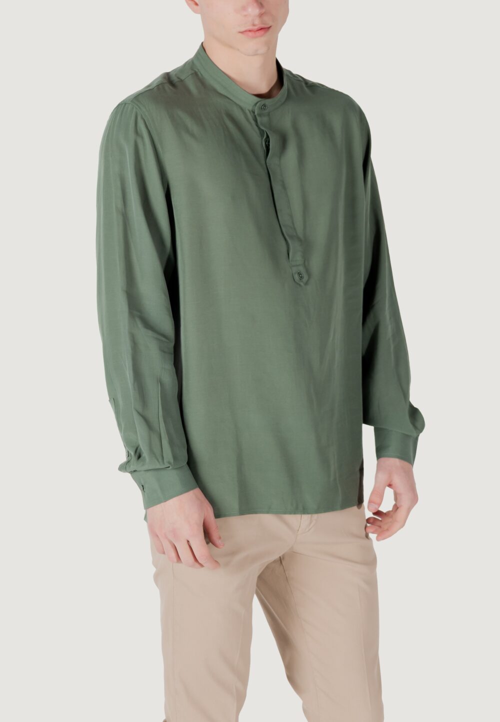 Camicia manica lunga Antony Morato kilis relaxed fit Verde - Foto 3