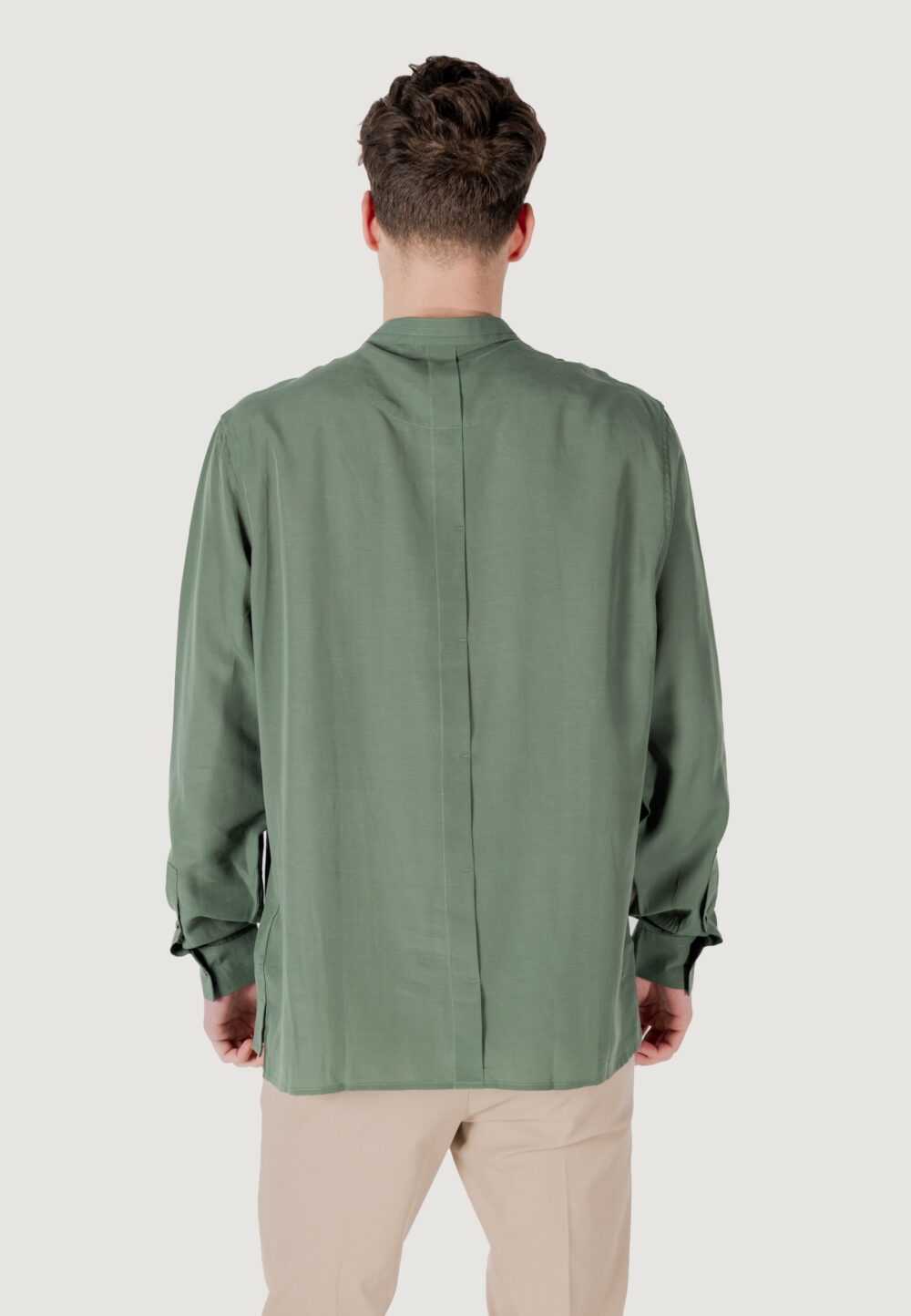 Camicia manica lunga Antony Morato kilis relaxed fit Verde - Foto 4