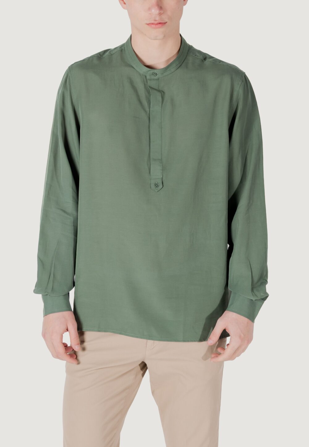 Camicia manica lunga Antony Morato kilis relaxed fit Verde - Foto 5