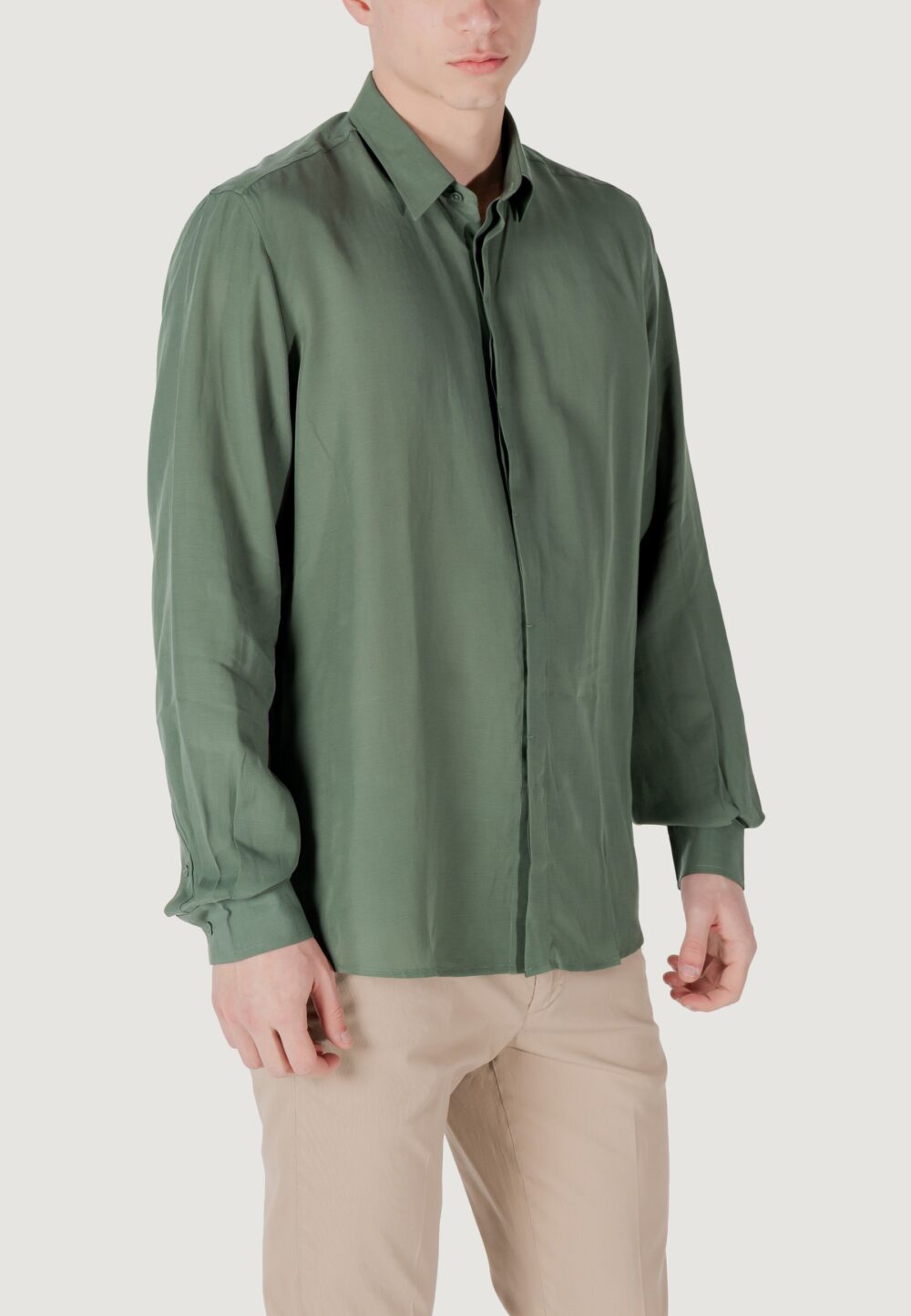 Camicia manica lunga Antony Morato smirne regular fit Verde - Foto 3