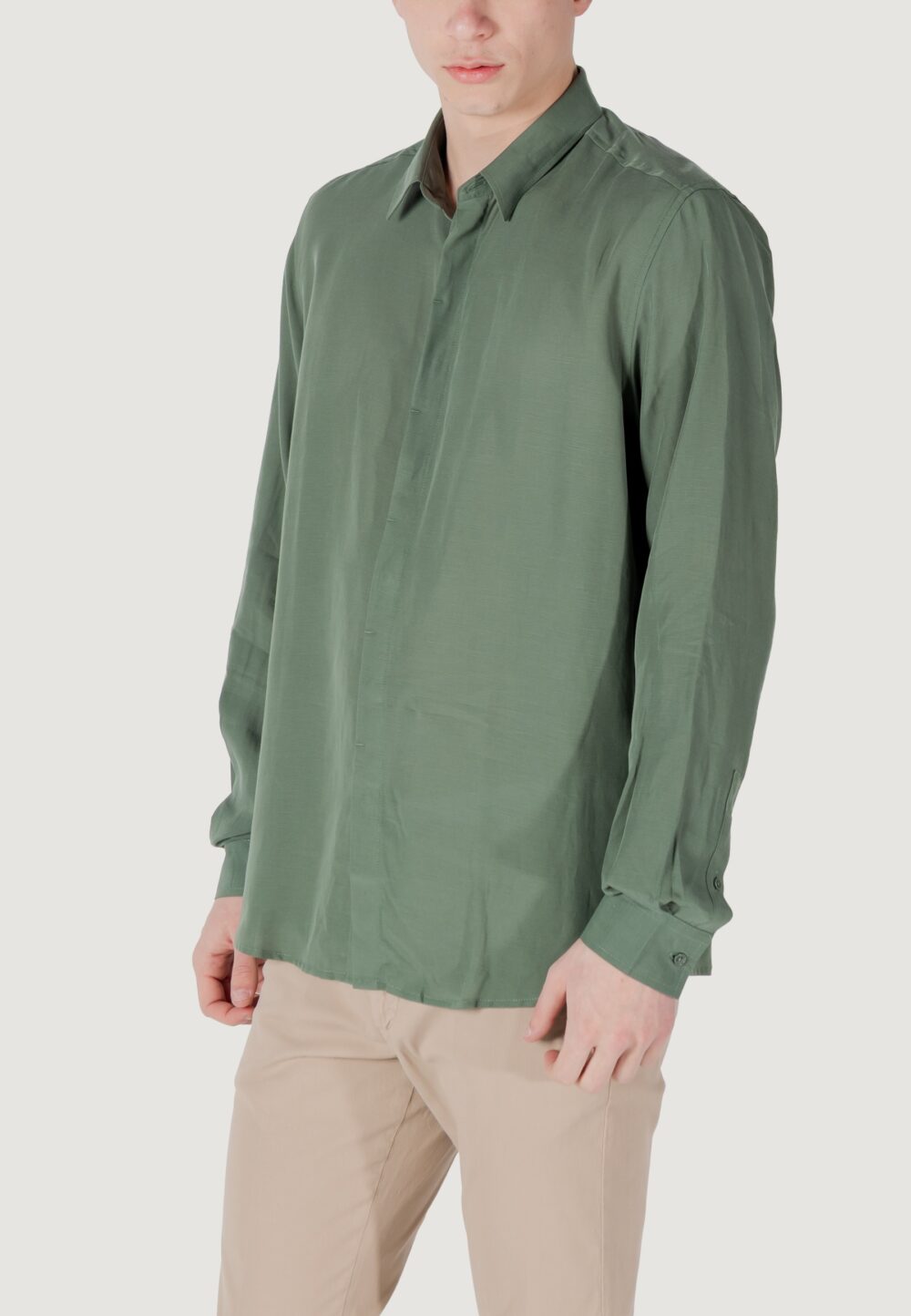 Camicia manica lunga Antony Morato smirne regular fit Verde - Foto 4