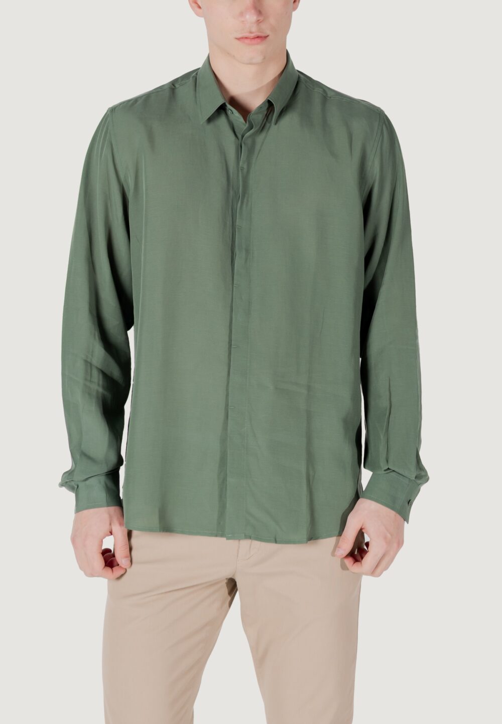 Camicia manica lunga Antony Morato smirne regular fit Verde - Foto 5