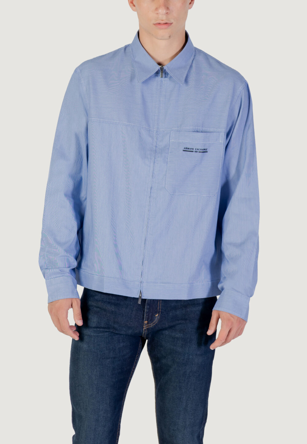 Camicia manica lunga Armani Exchange Blu - Bianco - Foto 1