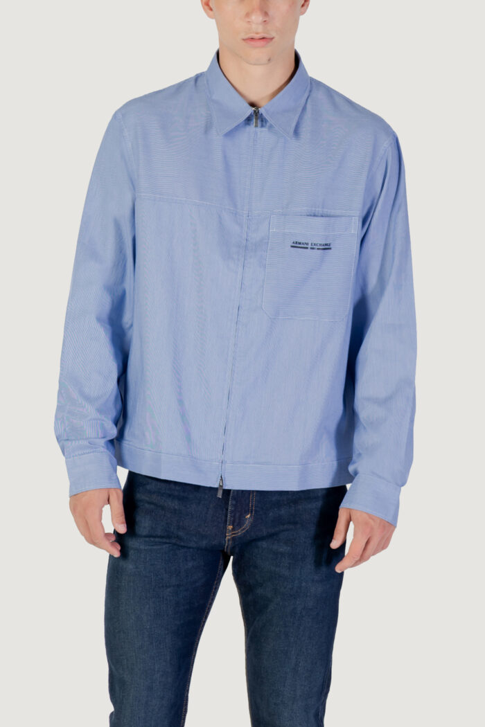 Camicia manica lunga Armani Exchange  Blu – Bianco
