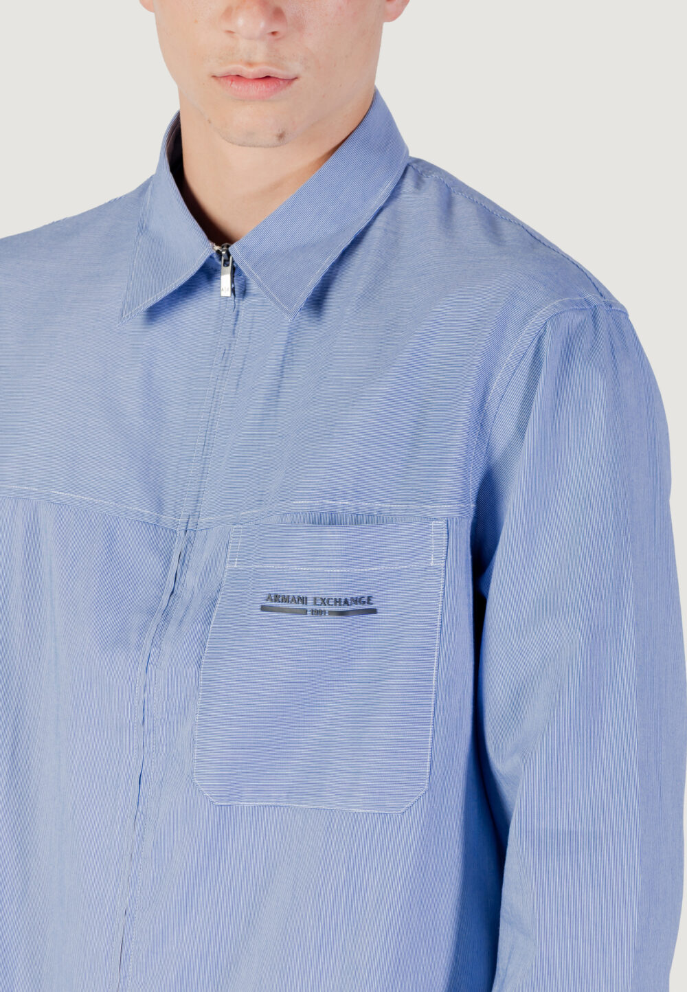 Camicia manica lunga Armani Exchange Blu - Bianco - Foto 2