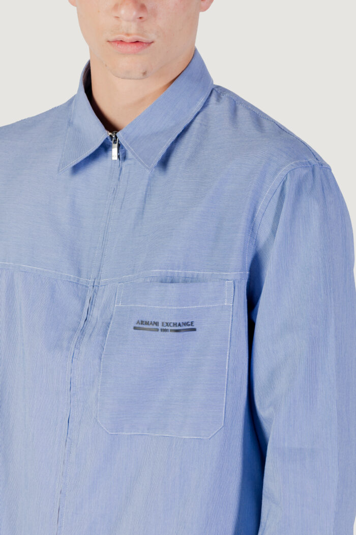 Camicia manica lunga Armani Exchange  Blu – Bianco