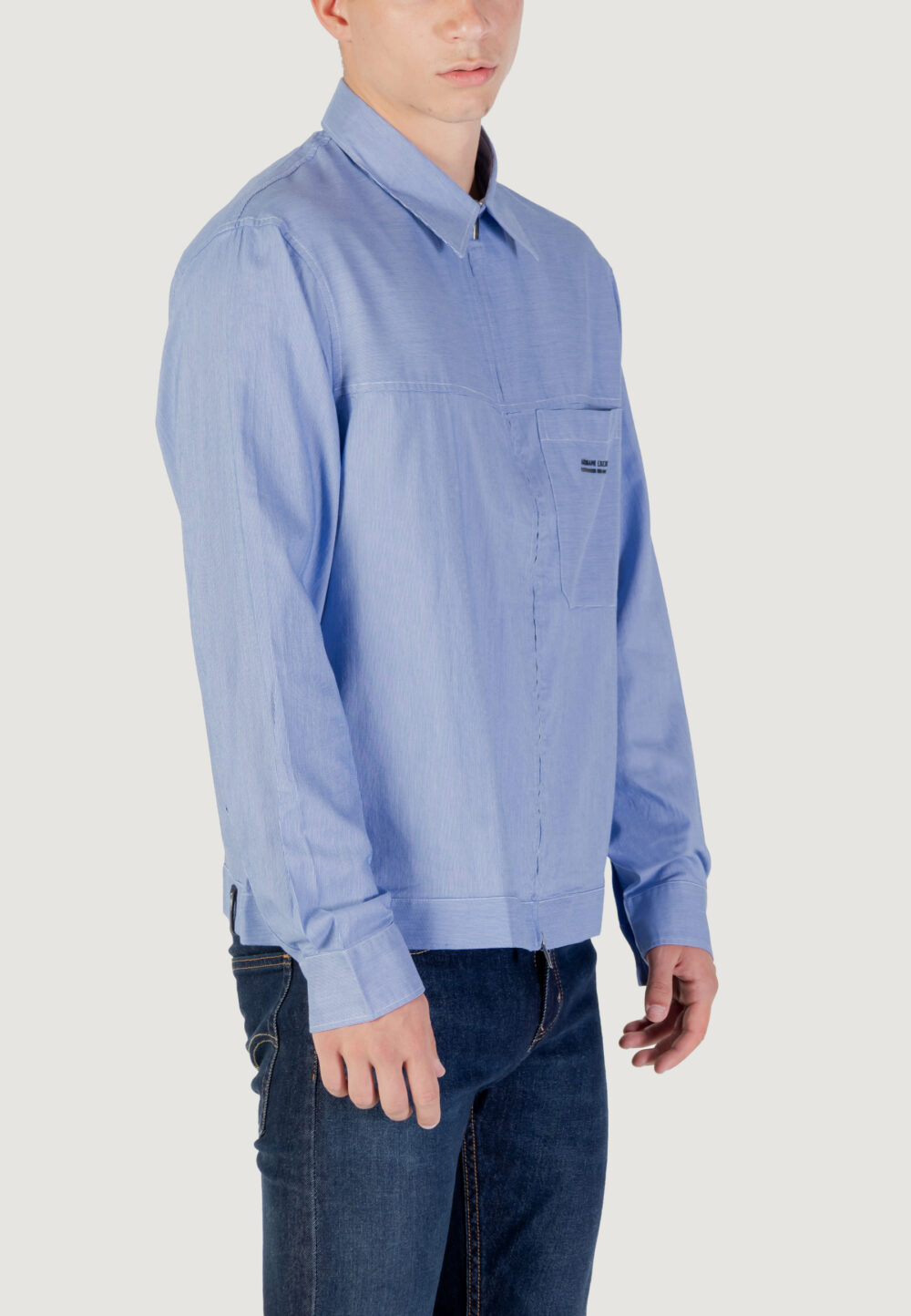 Camicia manica lunga Armani Exchange Blu - Bianco - Foto 3