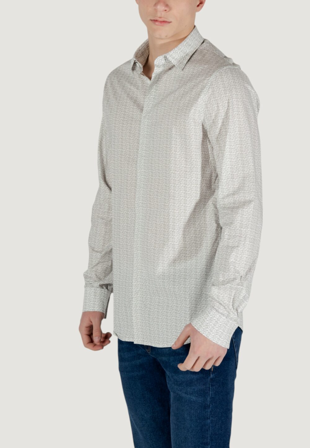 Camicia manica lunga Armani Exchange Panna - Foto 4