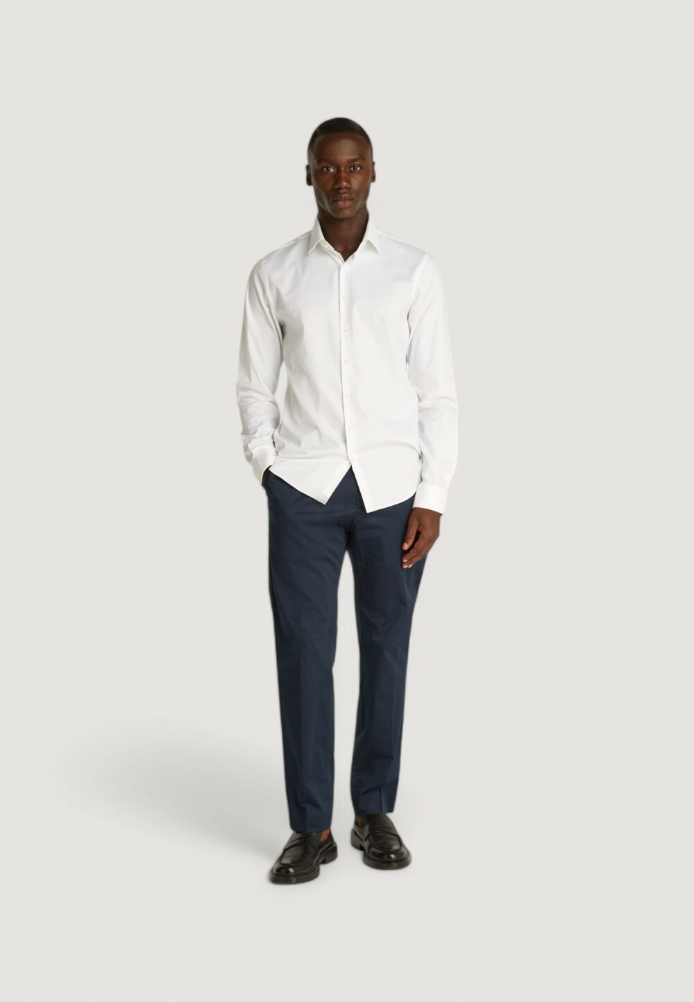 Camicia manica lunga Calvin Klein tonal structure Bianco - Foto 3