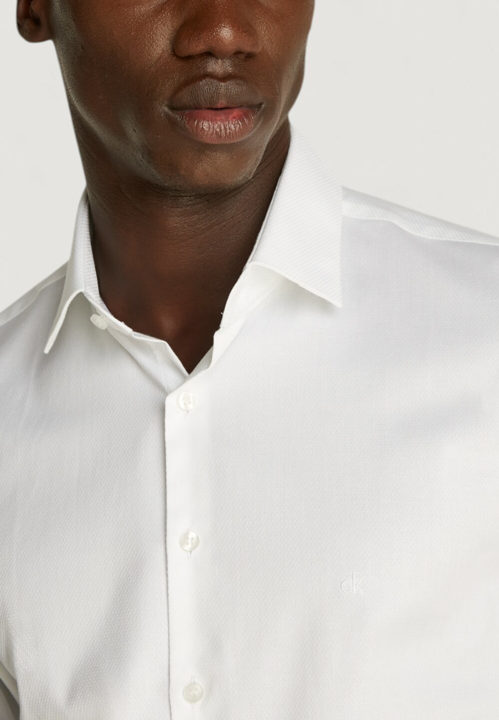 Camicia manica lunga Calvin Klein tonal structure Bianco - Foto 2