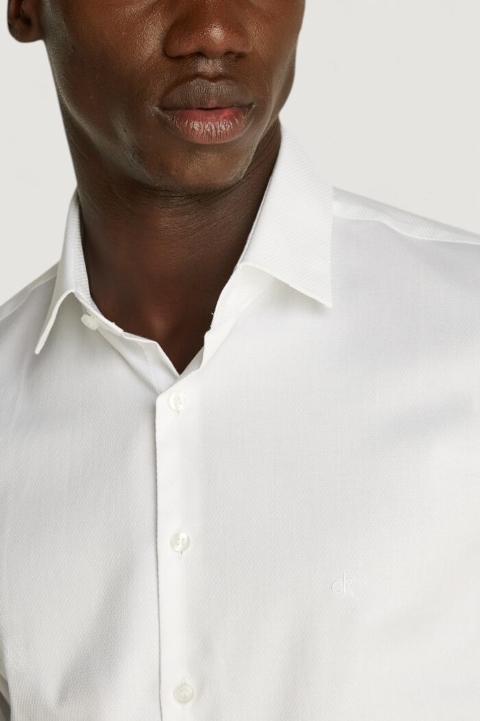 Camicia manica lunga Calvin Klein tonal structure Bianco