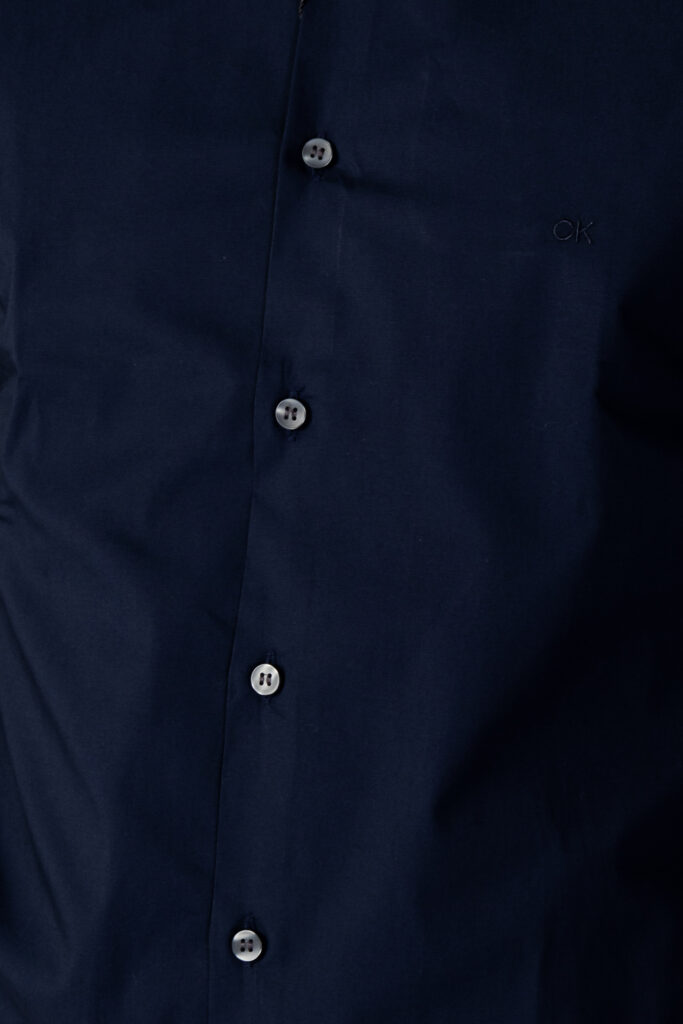 Camicia manica lunga Calvin Klein poplin stretch slim Blu
