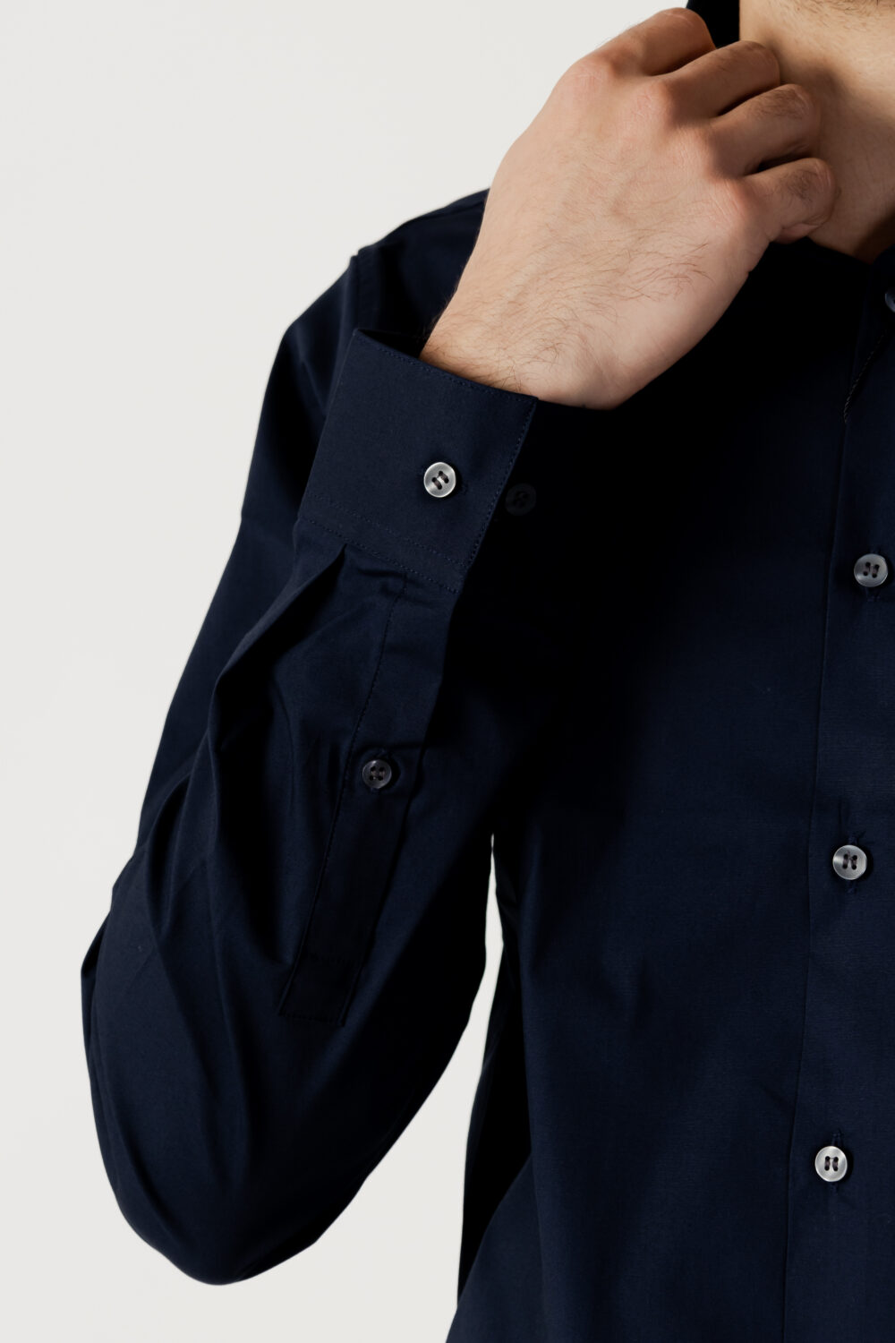 Camicia manica lunga Calvin Klein poplin stretch slim Blu - Foto 3