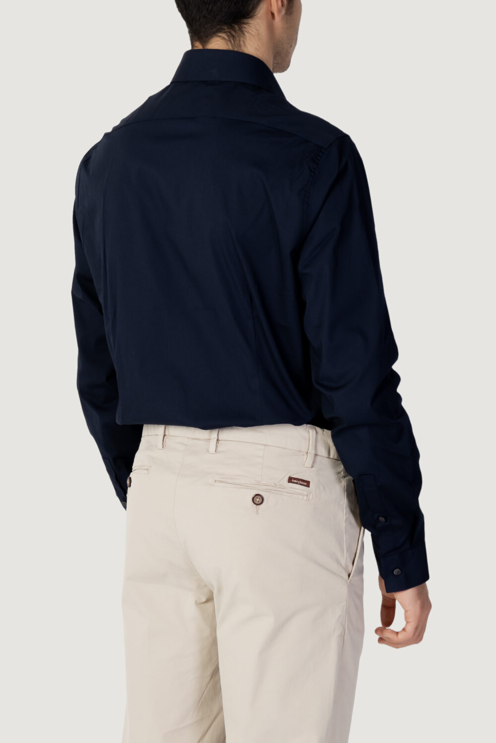 Camicia manica lunga Calvin Klein poplin stretch slim Blu - Foto 4