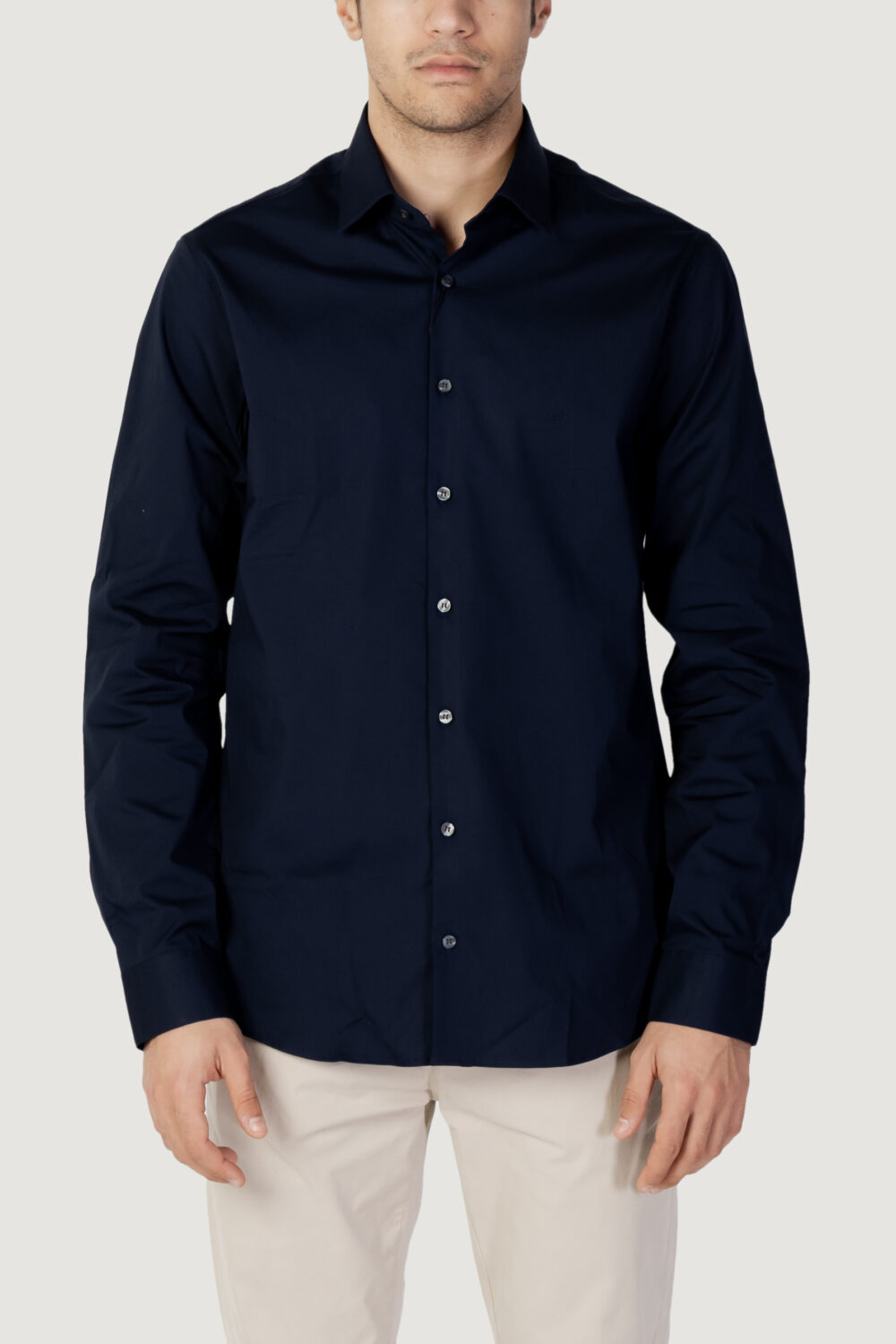 Camicia manica lunga Calvin Klein poplin stretch slim Blu - Foto 5