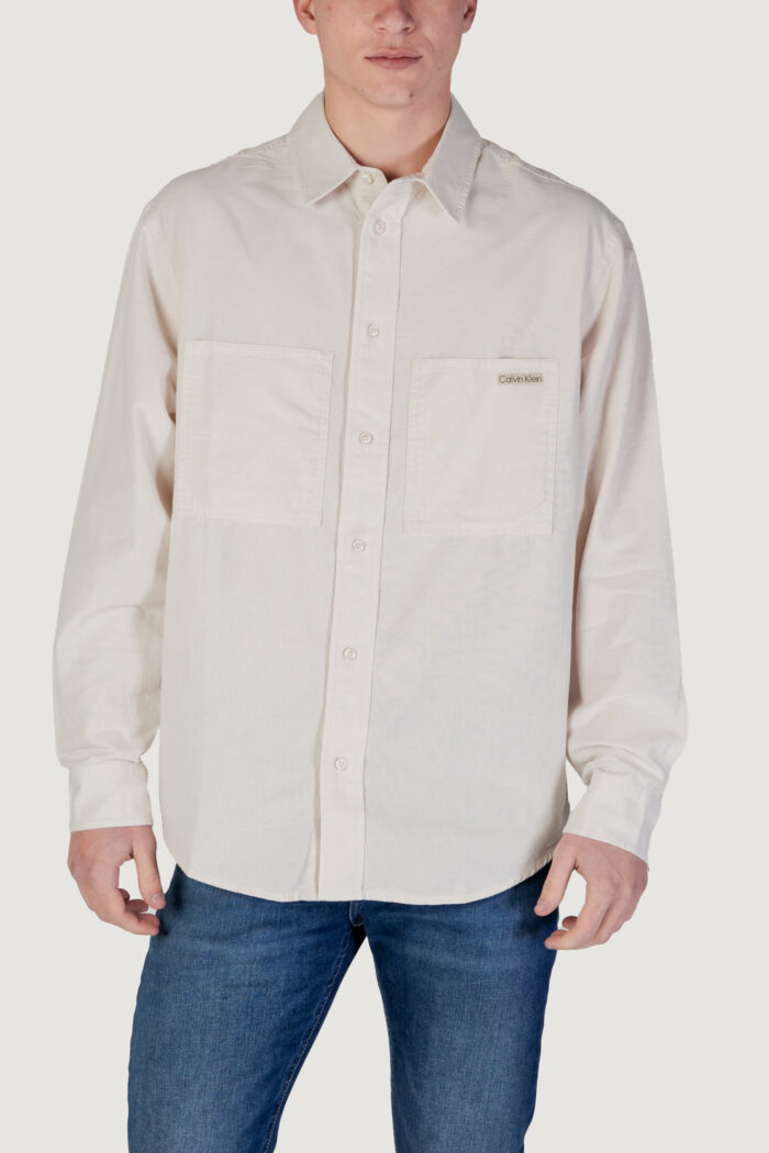 Camicia manica lunga Calvin Klein Jeans chambray Beige chiaro