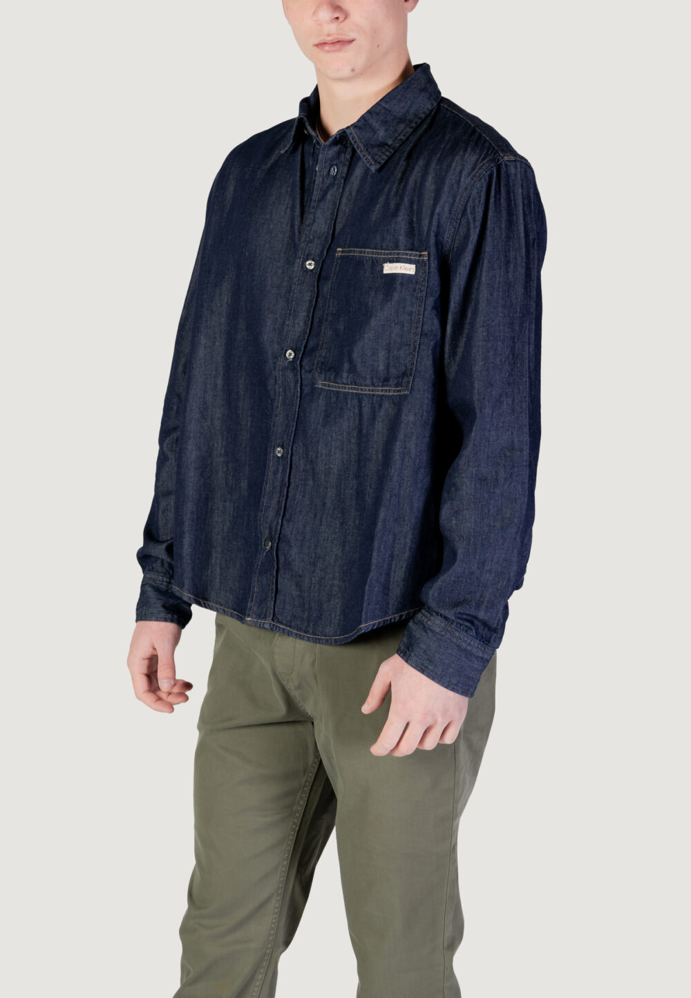 Camicia manica lunga Calvin Klein Jeans regular denim Denim scuro - Foto 2