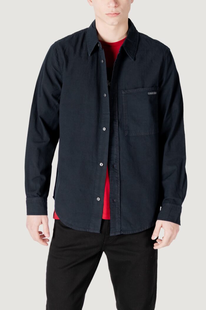 Camicia manica lunga Calvin Klein Jeans regular chambray shi Nero